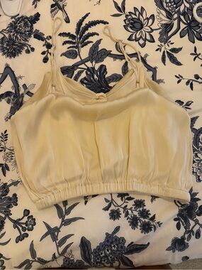 The Reset Cream Satin Crop Top